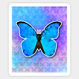 Low Poly Art - Blue Butterfly Sticker